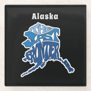 Alaska Nickname Word Art Glazen Onderzetter