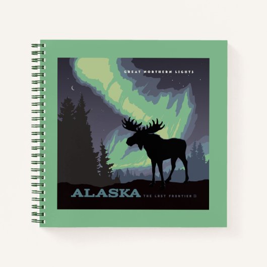 Alaska | Noorderlicht eland Notitieboek (Voorkant)