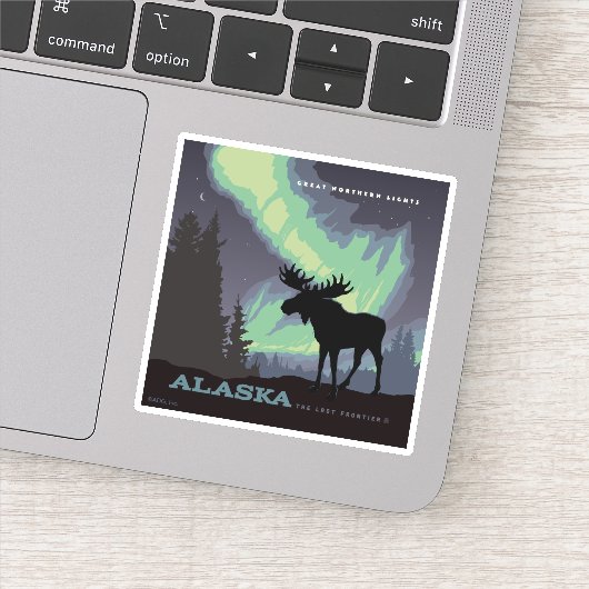 Alaska | Noorderlicht eland Sticker (Detail)