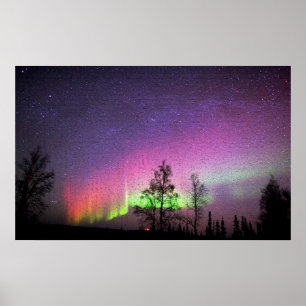 Alaska Noorderlicht Nacht Hemel Knetterende Kunst Poster