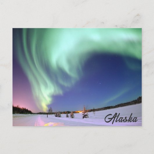 Alaska Northern Lights Reisfoto Briefkaart (Voorkant)
