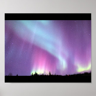 Alaska Northern Lights Sky Night Beauful Poster