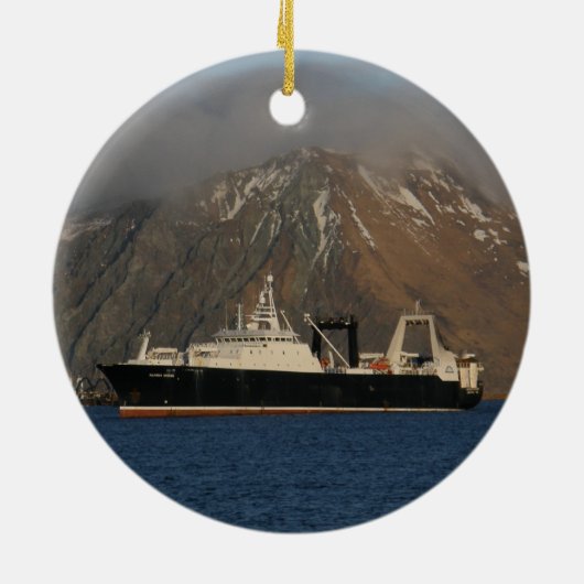Alaska Ocean, fabrieksreiziger in Alaska Keramisch Ornament (Achterkant)