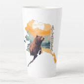 Alaska Outline Beer en bergen Latte Mok (Voorkant)