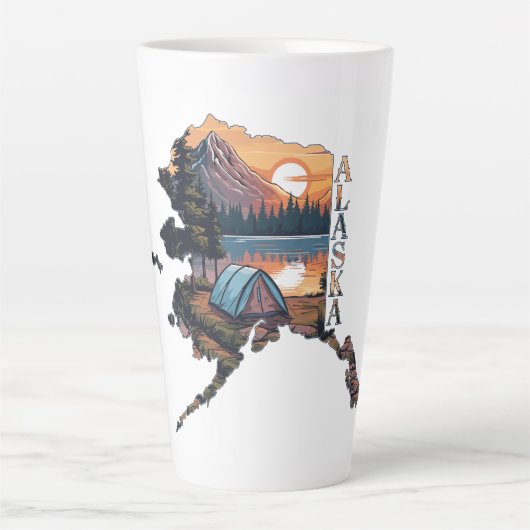Alaska Outline Camping Latte Mok (Voorkant)