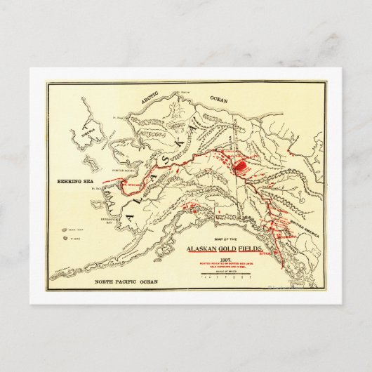 Alaska Panoramic Map Briefkaart (Voorkant)