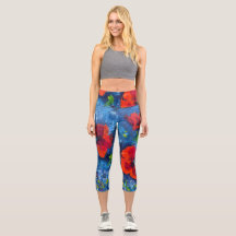 Alaska Poppies Capri Leggings