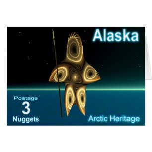 Alaska Postage - Fractal Inuit Hunter