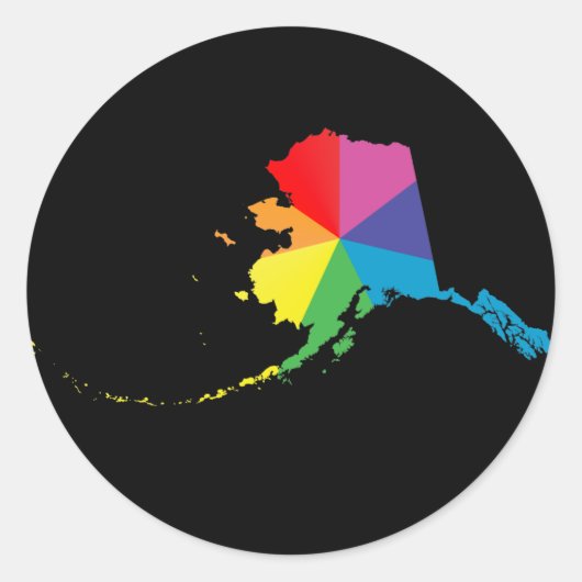 alaska pride. angled. ronde sticker (Voorkant)