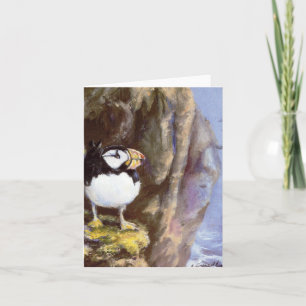Alaska Puffin Olie Schilderij Ontworpen Gevouwen N Kaart