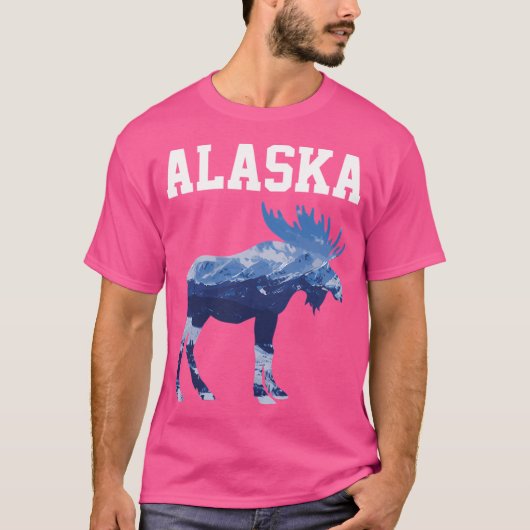 Alaska Pure Natuur Mountains Alaskan Moose Gift T-shirt (Voorkant)