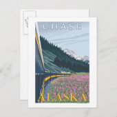 Alaska Railroad Scene - Chase, Alaska Briefkaart (Voorkant / Achterkant)