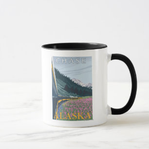 Alaska Railroad Scene - Chase, Alaska Mok