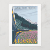 Alaska Railroad Scene - Gold Creek, Alaska Briefkaart (Voorkant)