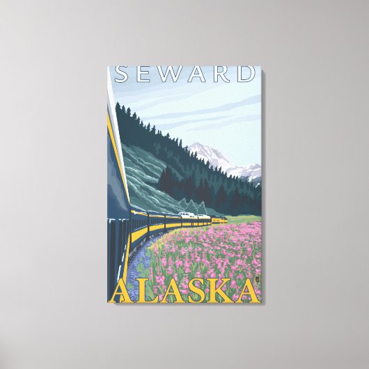 Alaska Railroad Scene - Seward, Alaska Canvas Afdruk (Voorkant)