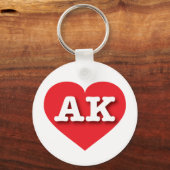 Alaska Red Heart - Ik hou van AK Sleutelhanger (Voorkant)
