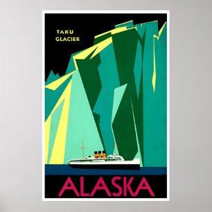 Alaska Reisposter Taku Gletsjer Kunst Cruise Shi Poster