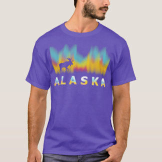 Alaska rendier met poollichten en een eland shirt