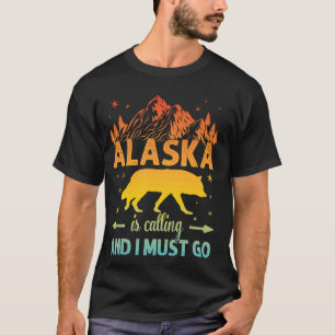 Alaska roept en ik moet naar Alaska Wol T-shirt