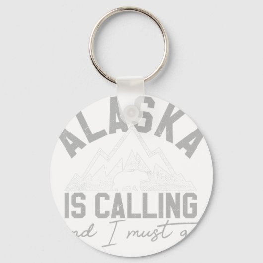 Alaska roept op en ik moet gaan: Grizzly Beer Mou Sleutelhanger (Voorkant)