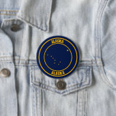 Alaska Round Emblem Ronde Button 7,6 Cm (In situ)