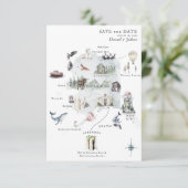 Alaska | Routekaart bestemming bruiloft (Staand voorkant)