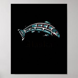 Alaska Salmon Vist inheemse inheemse indigen Poster
