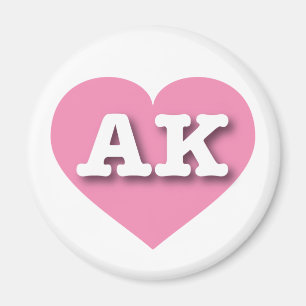 Alaska Solid Pink Heart - Ik hou van AK Magneet