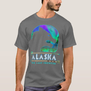 Alaska State Alaskan Wolf met Aurora Borealis Sno T-shirt