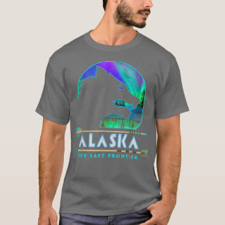 Alaska State Alaskan Wolf met Aurora Borealis Sno T-shirt