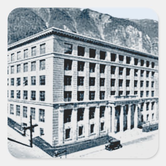 Alaska State Capitol in juni 1930  Vierkante Sticker (Voorkant)