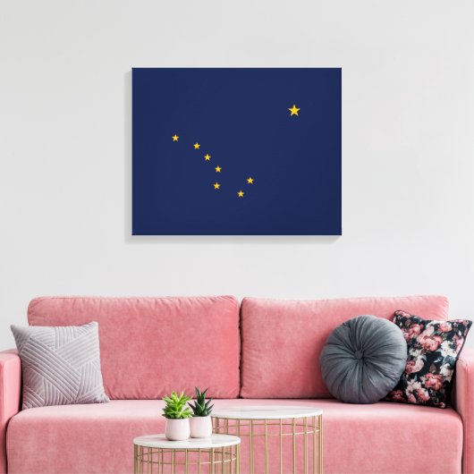 Alaska State Flag Design Canvas Afdruk (Insitu (Woonkamer))