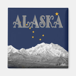 Alaska State Flag Mt McKinley Magnet Magneet