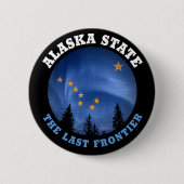 ALASKA STATE FLAG RONDE BUTTON 5,7 CM (Voorkant)