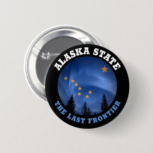 ALASKA STATE FLAG RONDE BUTTON 5,7 CM (Voorkant /achterkant)