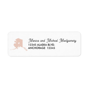 ALASKA State Map met Heart - ELKE KLEUR! Etiket