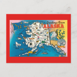 Alaska State Map Post Card Briefkaart