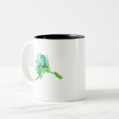 Alaska State Map Waterverf Two-Tone Coffee Mok (Voorkant links)