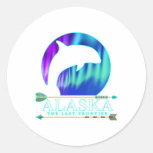 Alaska State Pride Alaska Northern Lights Alaskan Ronde Sticker