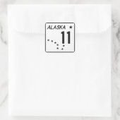 Alaska State Route 11 Vierkante Sticker (Tas)