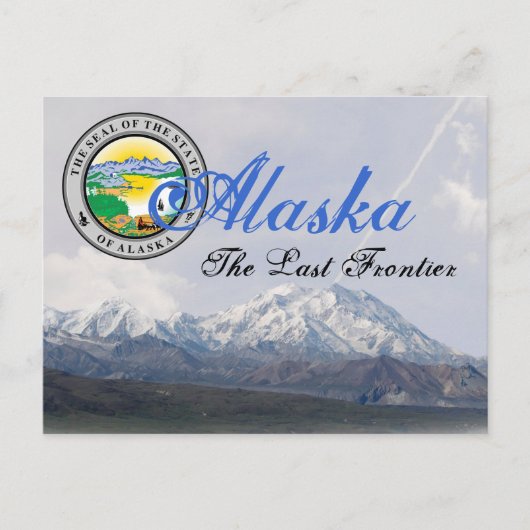 Alaska State Seal Mount McKinley Post Kaart (Voorkant)