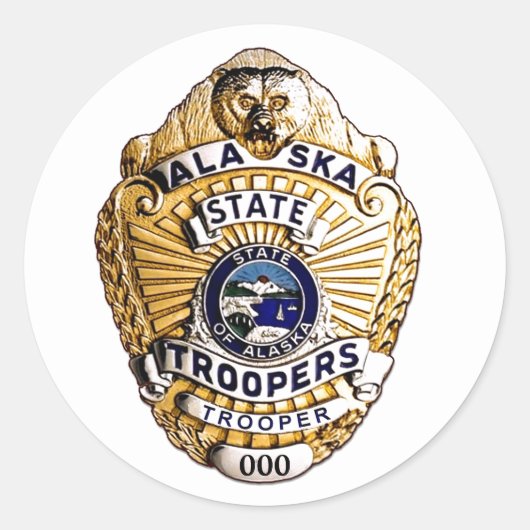 Alaska State Trooper Ronde Sticker (Voorkant)