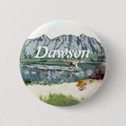 Alaska Struik Planet en Vist reizen Ronde Button 5,7 Cm (Voorkant)