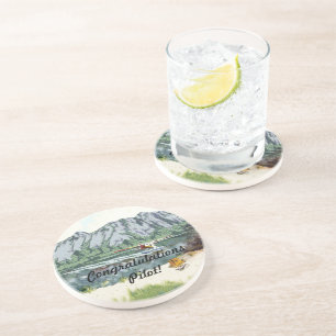 Alaska Struik Planet en Vist reizen Zandsteen Onderzetter