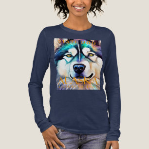 Alaska Territory Hond De Malamute Kunst Portret Tri-Blend Shirt