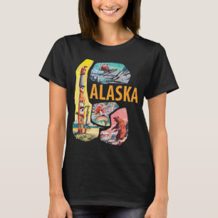 Alaska Totem Mountain Retro Reis T-Shirt