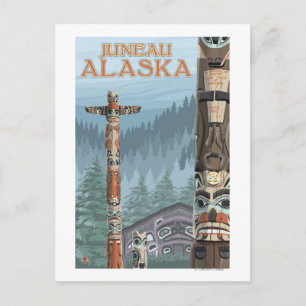Alaska Totem Poles - Juneau, Alaska Briefkaart