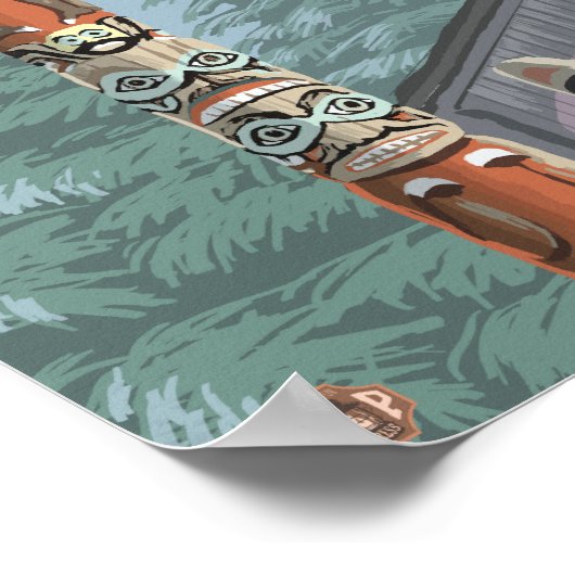 Alaska Totem Poles - Wrangell Alaska Poster (Hoek)