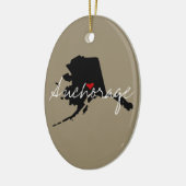 Alaska Town Keramisch Ornament (Links)
