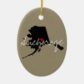 Alaska Town Keramisch Ornament (Voorkant)